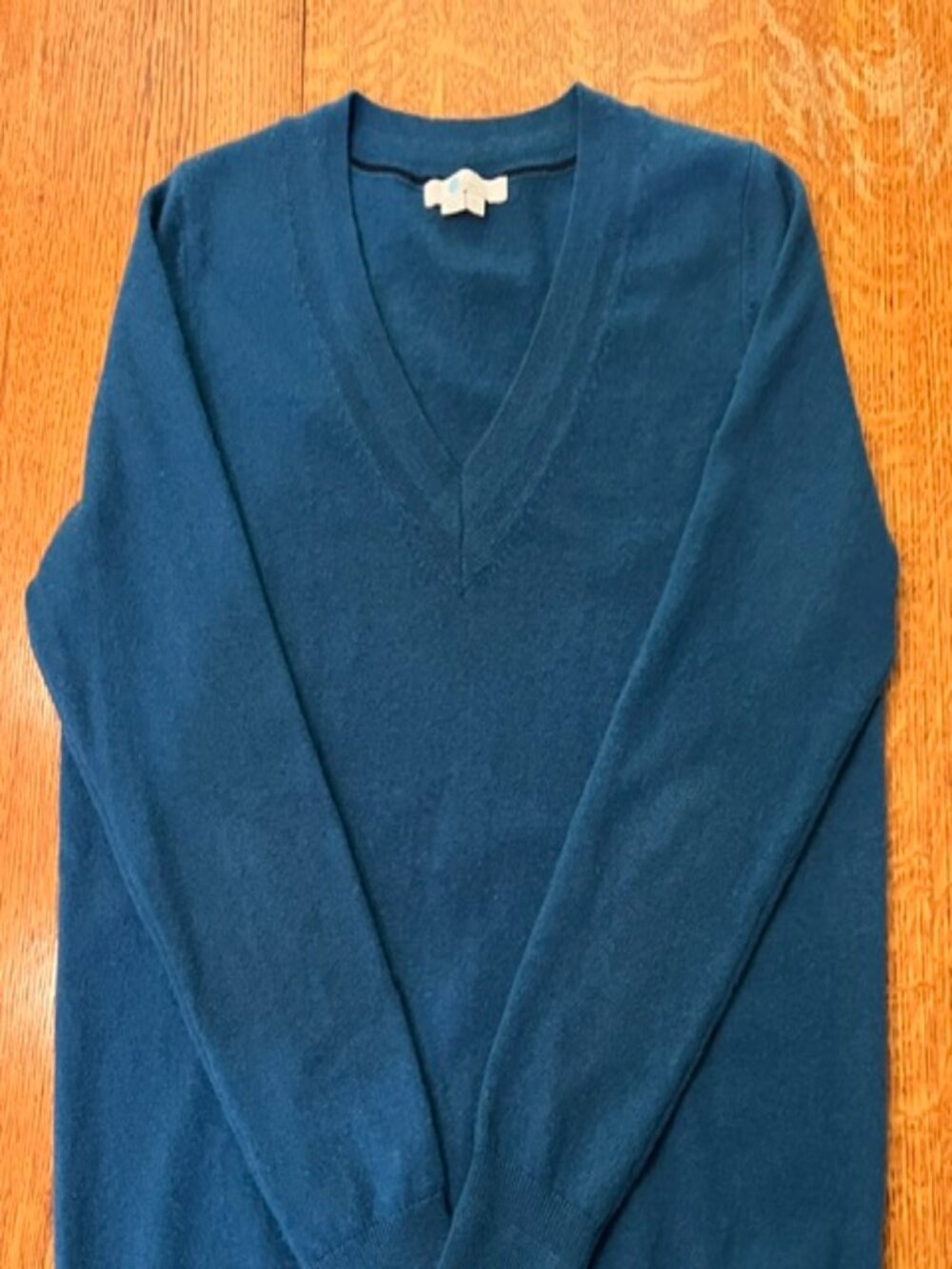 Boden cashmere v-neck sweater peacock blue M